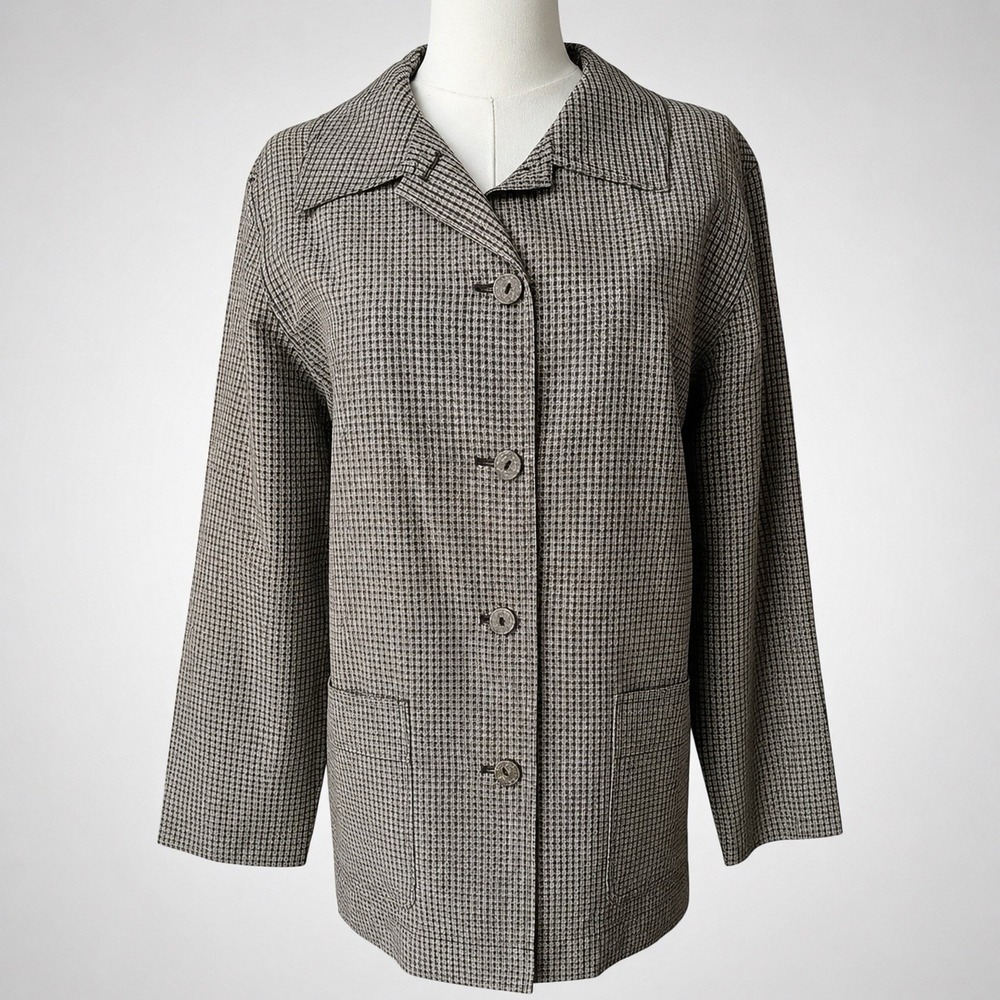 Vintage Pendleton Silk Linen Plaid Pants Suit Women's 14 16 Brown Career Office